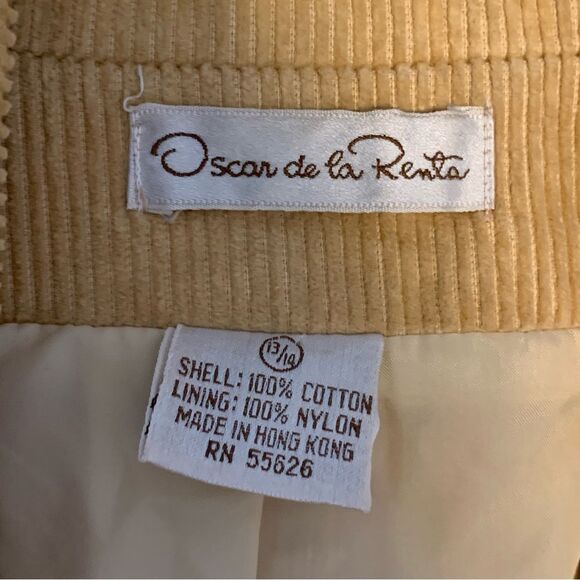 70s Oscar De La Renta Woman’s Mustard Yellow Corduroy Sport Coat VTG size 13/14 - Picture 3 of 12